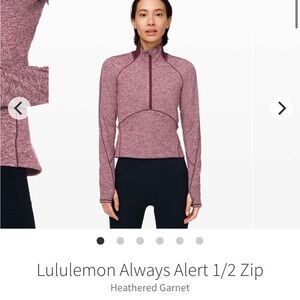 Lululemon Athletica Maroon 1/2 Zip Pullover